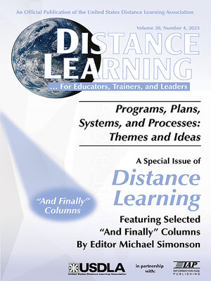 cover image of Distance Learning, Volume 20, Issue 4